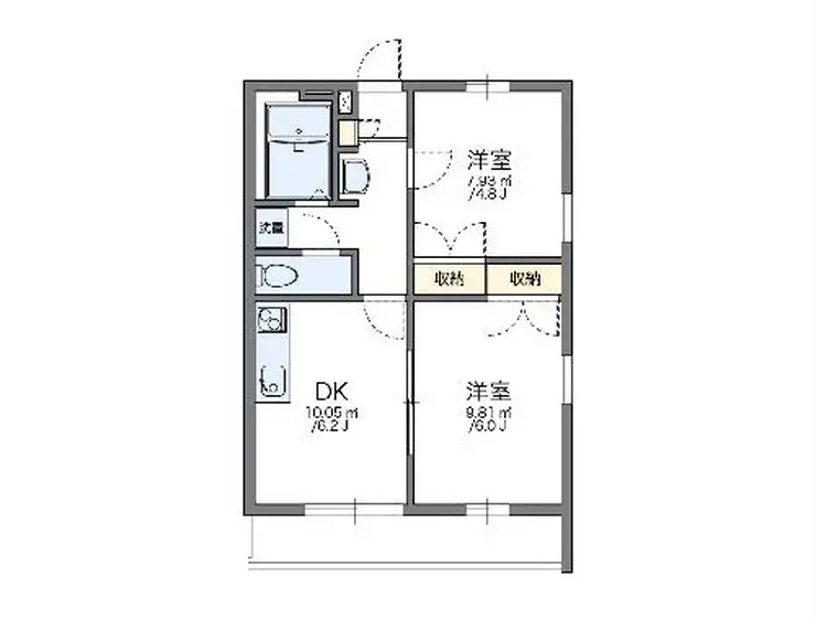 レオパレス中台 2階階 間取り