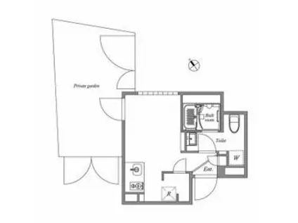 ASTILE用賀Ⅱ(ワンルーム/1階)の間取り写真