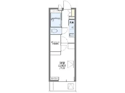 レオパレスあさがお(1K/1階)の間取り写真