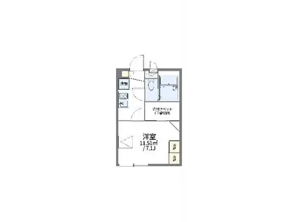 レオパレス秋豊Ⅱ(1K/1階)の間取り写真