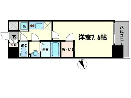 エスリード新大阪レジデンス(1K/6階)の間取り写真