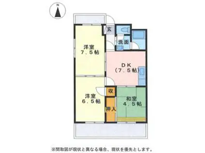 サンシティ大西(3DK/3階)の間取り写真