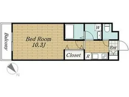 LAUREL妙典Ⅰ(1K/2階)の間取り写真
