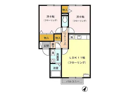 プチソレイユ(2LDK/2階)の間取り写真