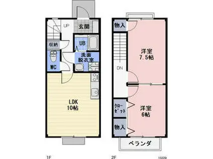 ブランシェ　Ｈｉｒｏ　Ｂ(2LDK)の間取り写真