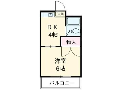 ヒルズ池下(1DK/2階)の間取り写真