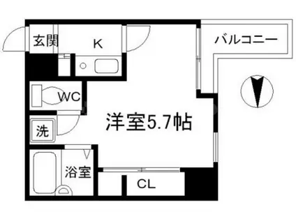 シティーライフディナスティ新大阪(1K/5階)の間取り写真