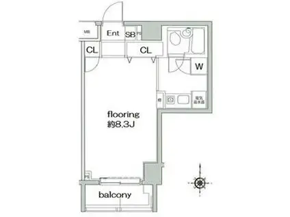 グラツィア方南町(ワンルーム/4階)の間取り写真