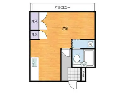 サニーハイツ(ワンルーム/3階)の間取り写真