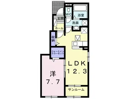 サージュⅤ(1LDK/1階)の間取り写真
