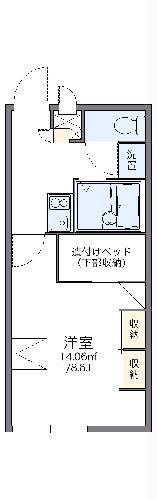 レオパレスシャトーB(1K/1階)の間取り写真