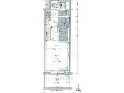 エステムコート東京八王子(1K/9階)の間取り写真