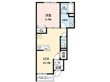 アムール 美咲(1LDK/1階)の間取り写真