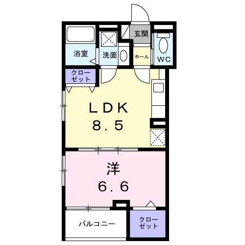 パーチェ エテルノⅠ(1LDK/3階)の間取り写真