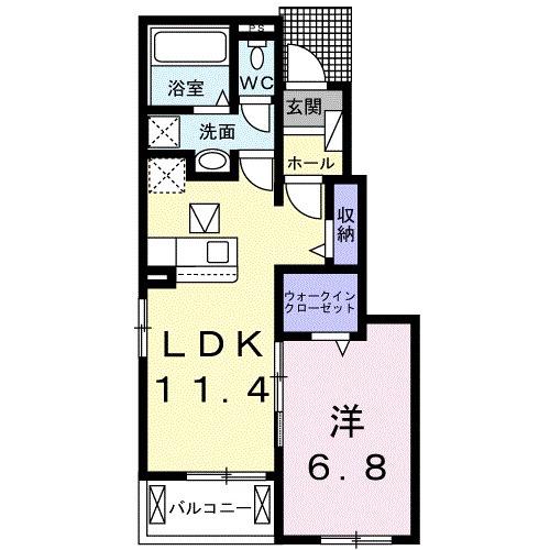 パークサイドベル Ⅲ(1LDK/1階)の間取り写真