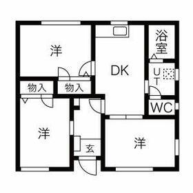 栃木県小山市 1階建 築23年(3DK)の間取り写真