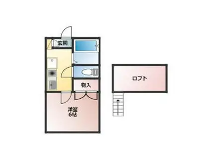 戸崎ハイツA(1K/2階)の間取り写真