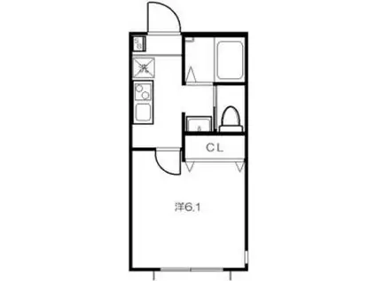 JASRI(1K/2階)の間取り写真