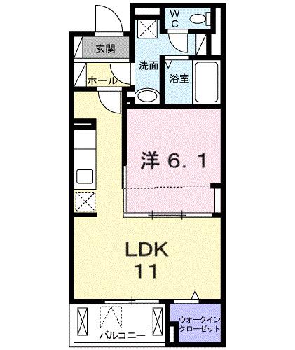 ボヌール ド レイ(1LDK/2階)の間取り写真