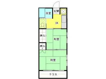 柿生コーポ(2K/2階)の間取り写真