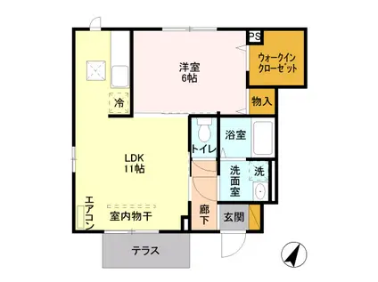 ローズコートⅠ(1LDK/1階)の間取り写真