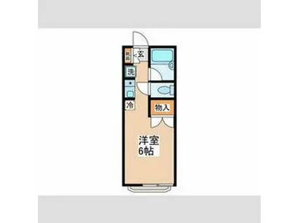 コーポ亀龍(ワンルーム/2階)の間取り写真