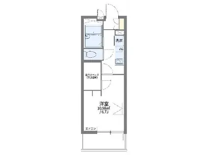レオパレスMANABE(1K/2階)の間取り写真