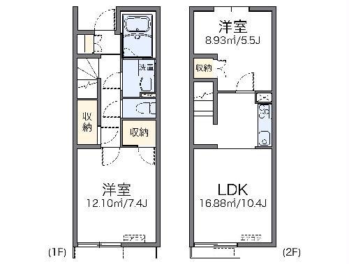 レオネクストミント(2LDK/1階)の間取り写真