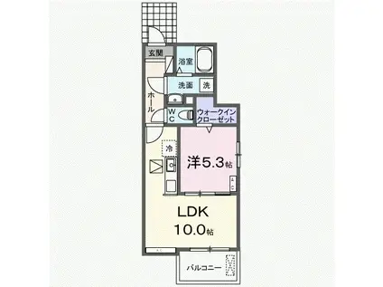 ミル・リゾン(1LDK/1階)の間取り写真