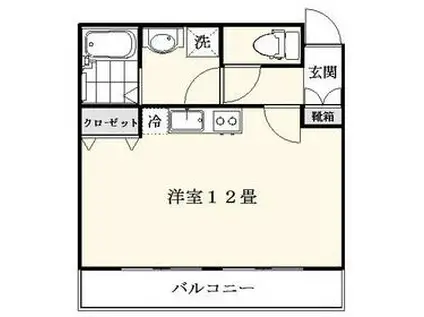 イリーデ大森(ワンルーム/4階)の間取り写真