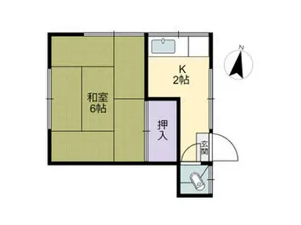 川又荘(1K/2階)の間取り写真