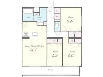 KYOTO HILLS 奥之院(3LDK/1階)の間取り写真