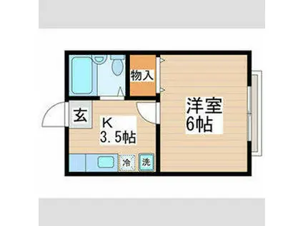 コーポサンライズⅡ(1K/2階)の間取り写真