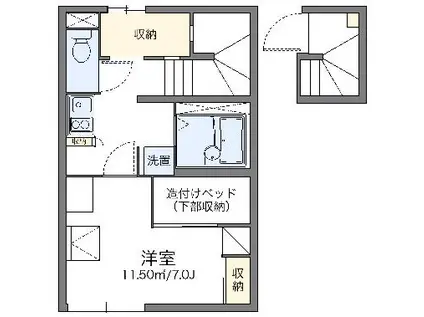 レオパレス松原(1K/2階)の間取り写真