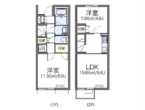 レオネクストHYT Ⅶ(1LDK/1階)の間取り写真