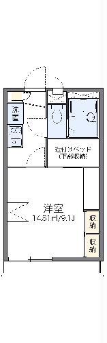 レオパレスカステーロ(1K/1階)の間取り写真