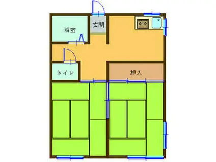 ジュレコーポB(2DK/2階)の間取り写真