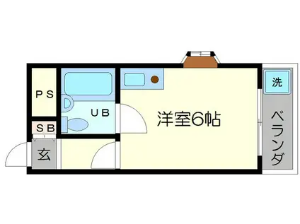 三恵十三東ハイツ(ワンルーム/3階)の間取り写真