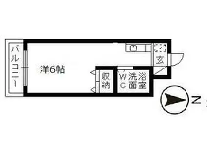 和地山エステートピア(ワンルーム/2階)の間取り写真