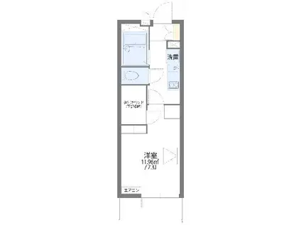 レオパレスNISHIURA(1K/2階)の間取り写真