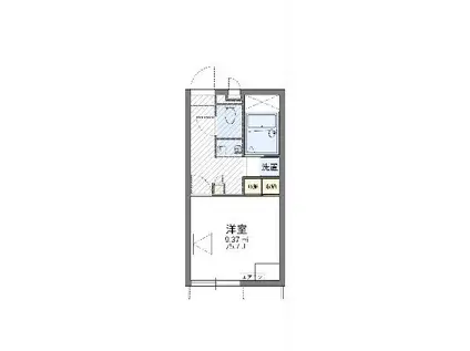 レオパレス国栄(1K/1階)の間取り写真