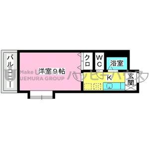 サンライズ香椎Ⅱ(1K/3階)の間取り写真