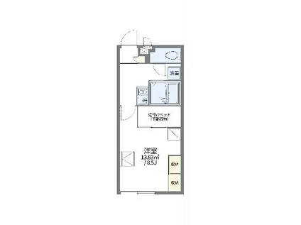 レオパレス町田(1K/1階)の間取り写真