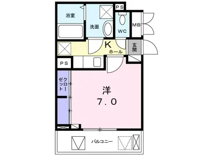 コンテ クレール(1K/2階)の間取り写真