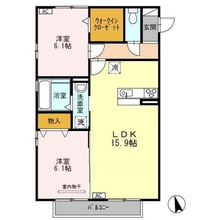 N.ソフィア(2LDK/2階)の間取り写真