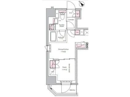 SYFORME NEXT MUKOJIMA(1DK/4階)の間取り写真