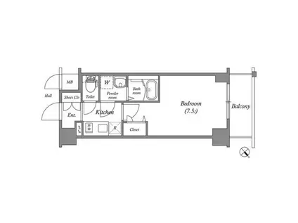 エスリード京都吉祥院(1K/3階)の間取り写真