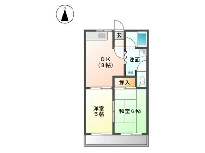 新舞子ビューハイツ(2DK/2階)の間取り写真