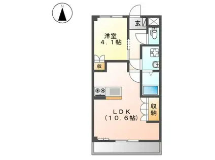 エトワール新在家(1LDK/5階)の間取り写真
