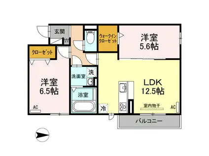 リビエルKⅢ(2LDK/3階)の間取り写真